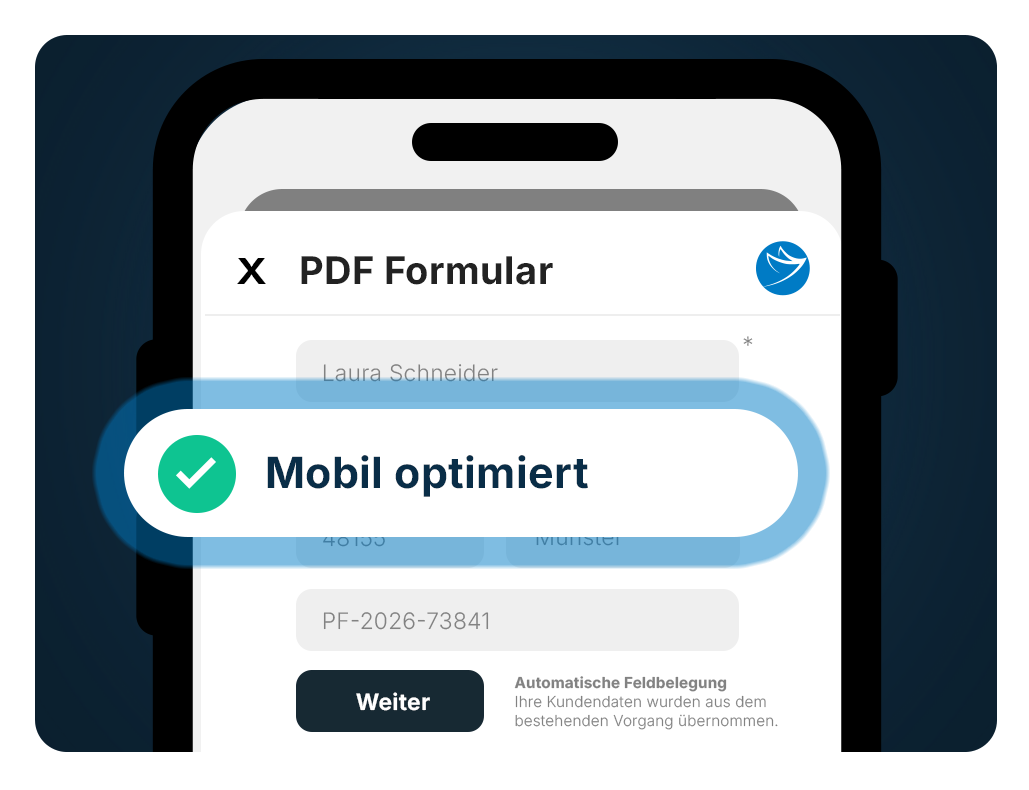PDF-Formular passt sich vom Desktop auf das Smartphone an
